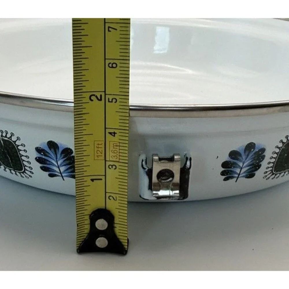 Austria Email Universal 8” Fry Pan Enamel Cookware Blue Green Peacock No Handle